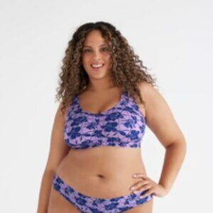 NWOT Knix LuxeLift Pullover Bra Limited Edition Violet Magnolia Print, M